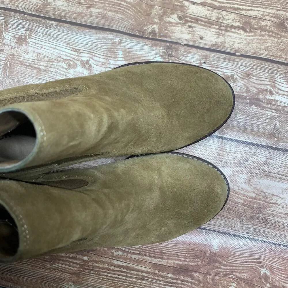 Lucky Brand Womens 9 EU 40 Yamka Chelsea Wedge Ankle Boots Booties Suede Leather